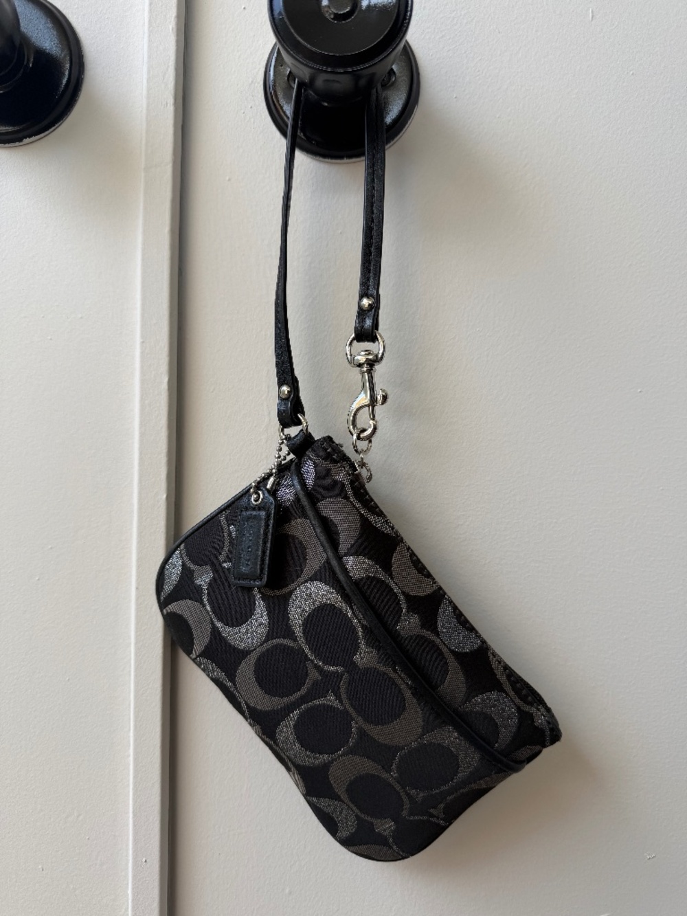 Vintage Coach Signature Jacquard Wristlet - Style F45659
